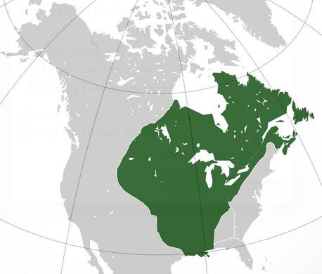 Carte de la Nouvelle-France dans sa plus grande extension